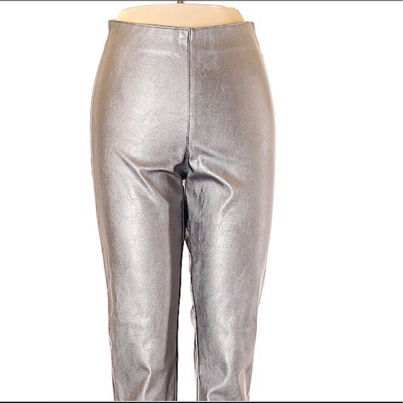 Liquid Leather Metallic Treggings Silver Divided - Picture 5 of 7